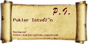 Pukler István névjegykártya